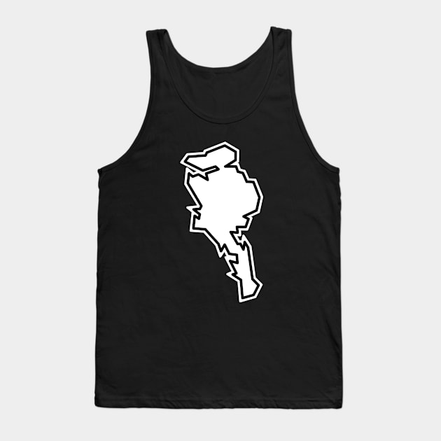 Quadra Island BC Outline in Ivory White - Quadra Island Tank Top by City of Islands